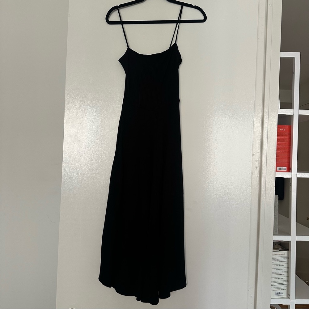 Reformation Ribbed Black Dress